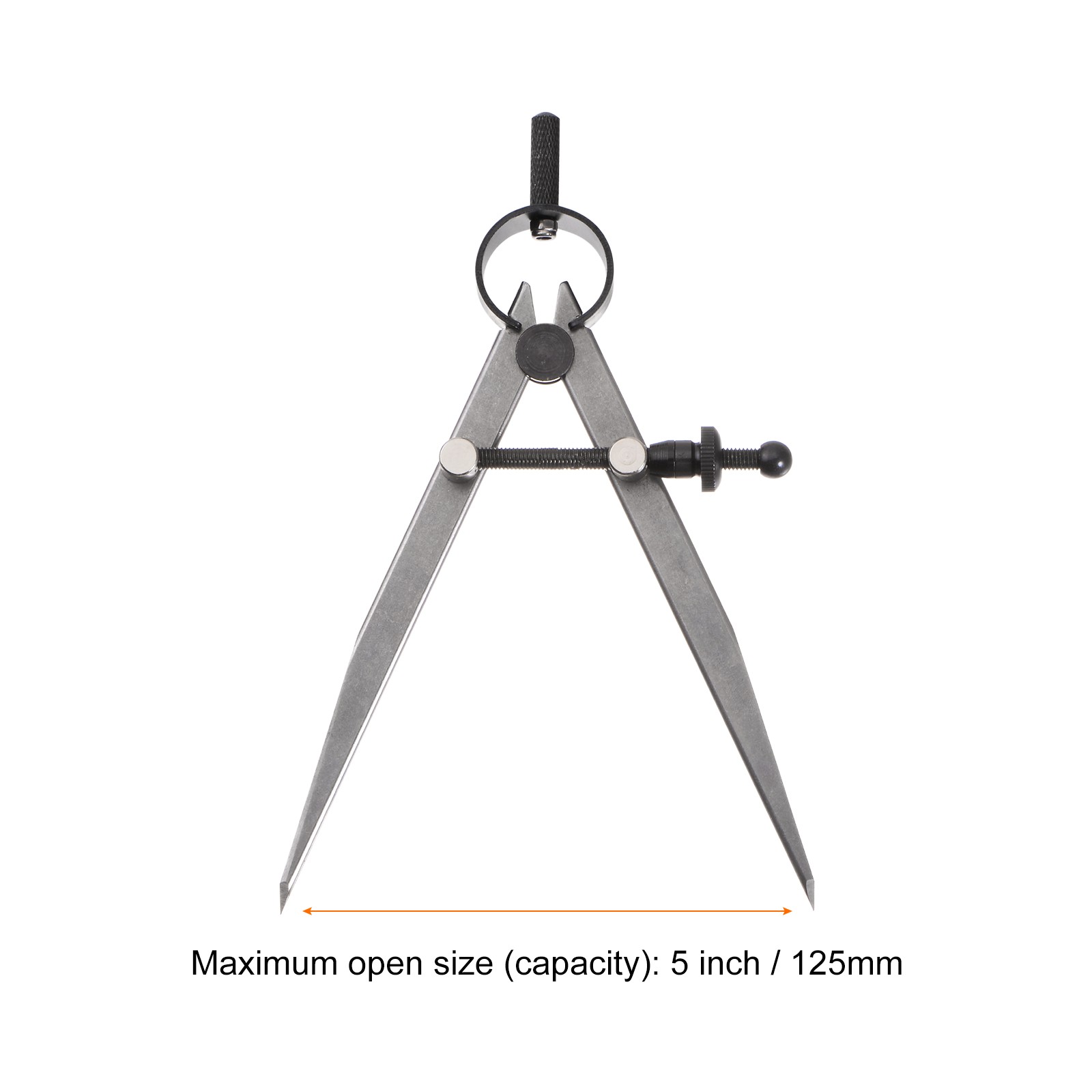 Spring Joint Caliper 5" 125mm Spring Divider Caliper with Solid Nut, Flat Leg