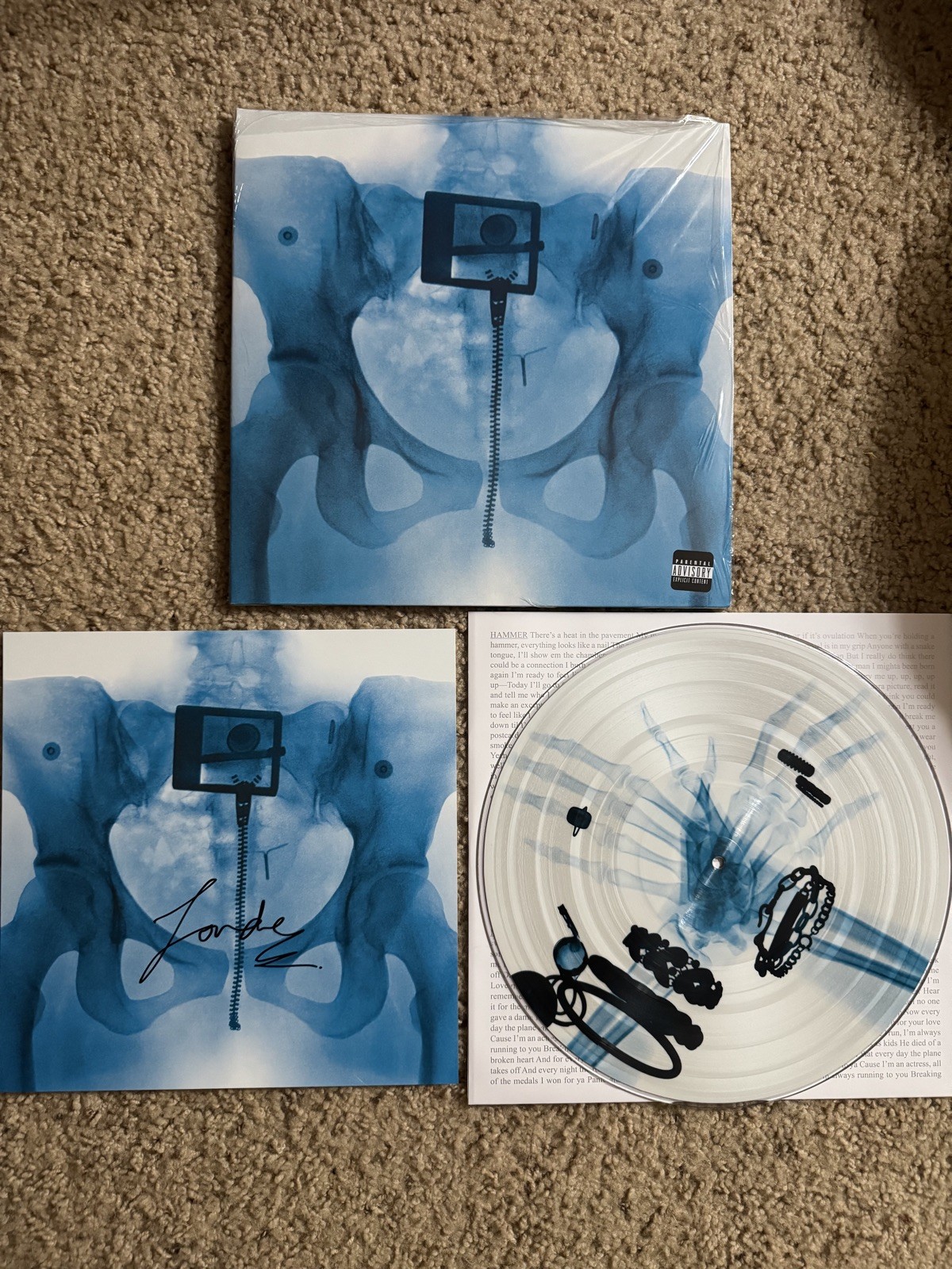 Lorde "Virgin" X-Ray Picture Disc Vinyl with Signed/Autographed Insert