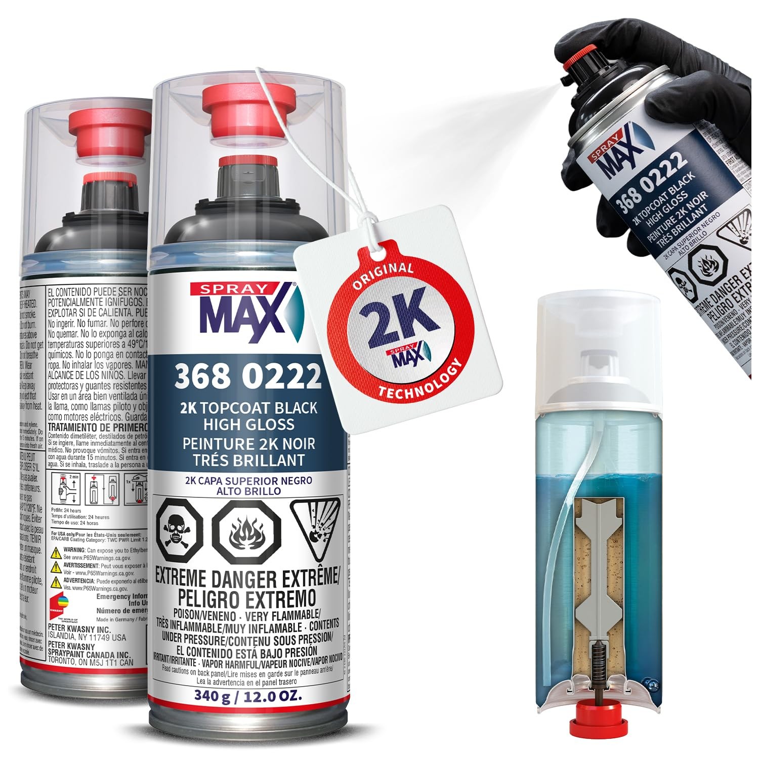 2K Topcoat High Gloss Black | 2K Automotive High Gloss Black Spray Paint for ...