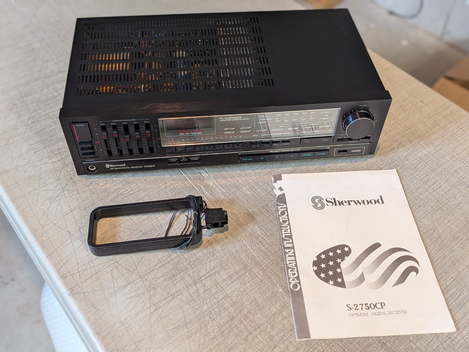 Vintage Sherwood S-2750CP 2 Ch Phono Stereo Receiver Amplifier Works W/ Manual