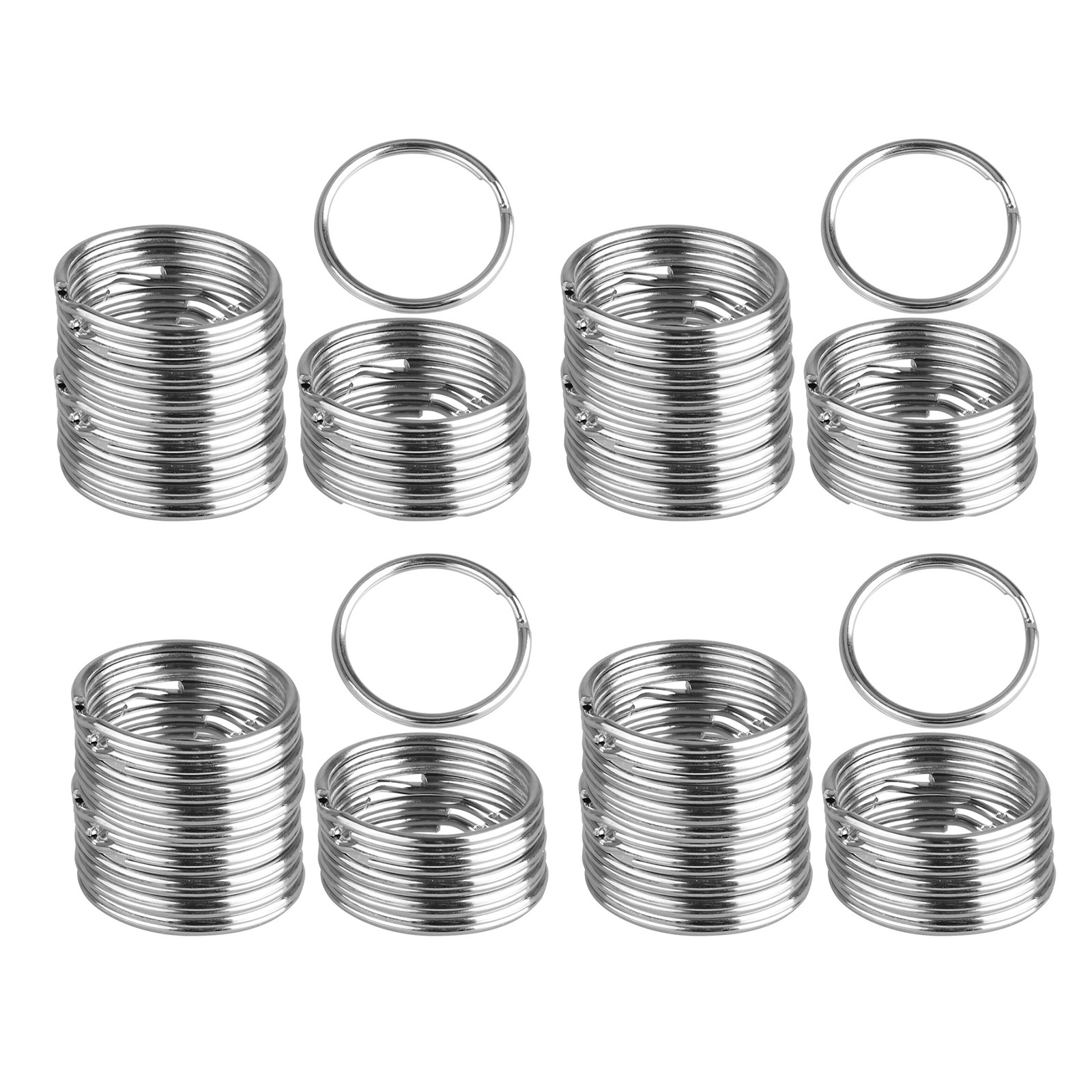 100pcs 25mm Iron Metal Flat Key Ring Split Ring Keychain Split Keychain