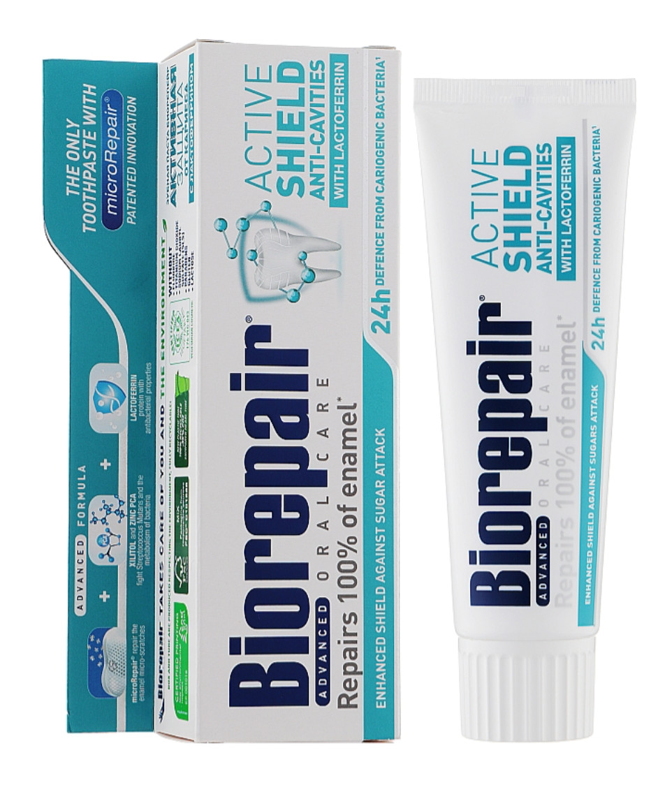 Biorepair Advanced Active Shield Anti-Cavities Caries Protection Toothpaste 75ml
