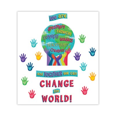 Carson-Dellosa 110488 Motivational Bulletin Board Set, One World, 47 Pieces