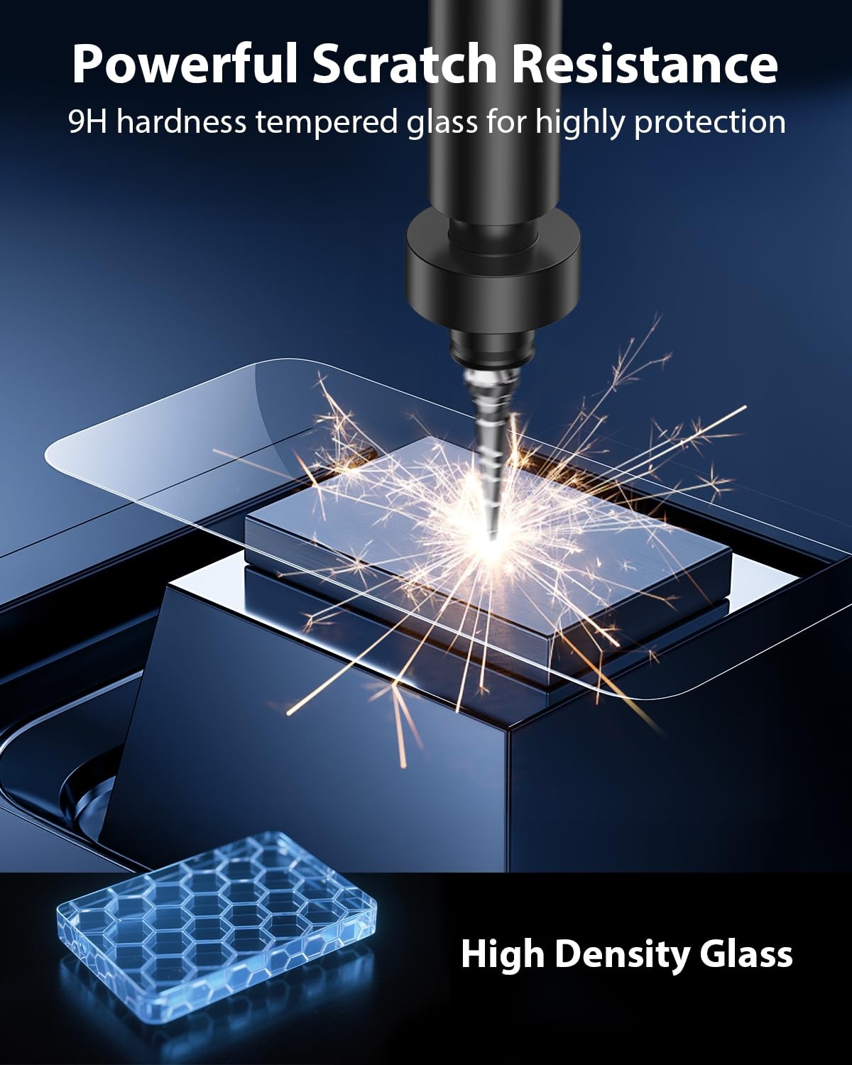 For iPhone 15 Pro Max Screen Protector 3 Pack 9H Tempered Glass Bubble Free
