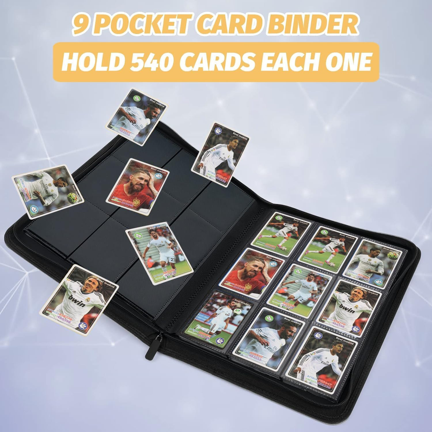 Premium Zip Trading Card Binder 540 Double Sided
