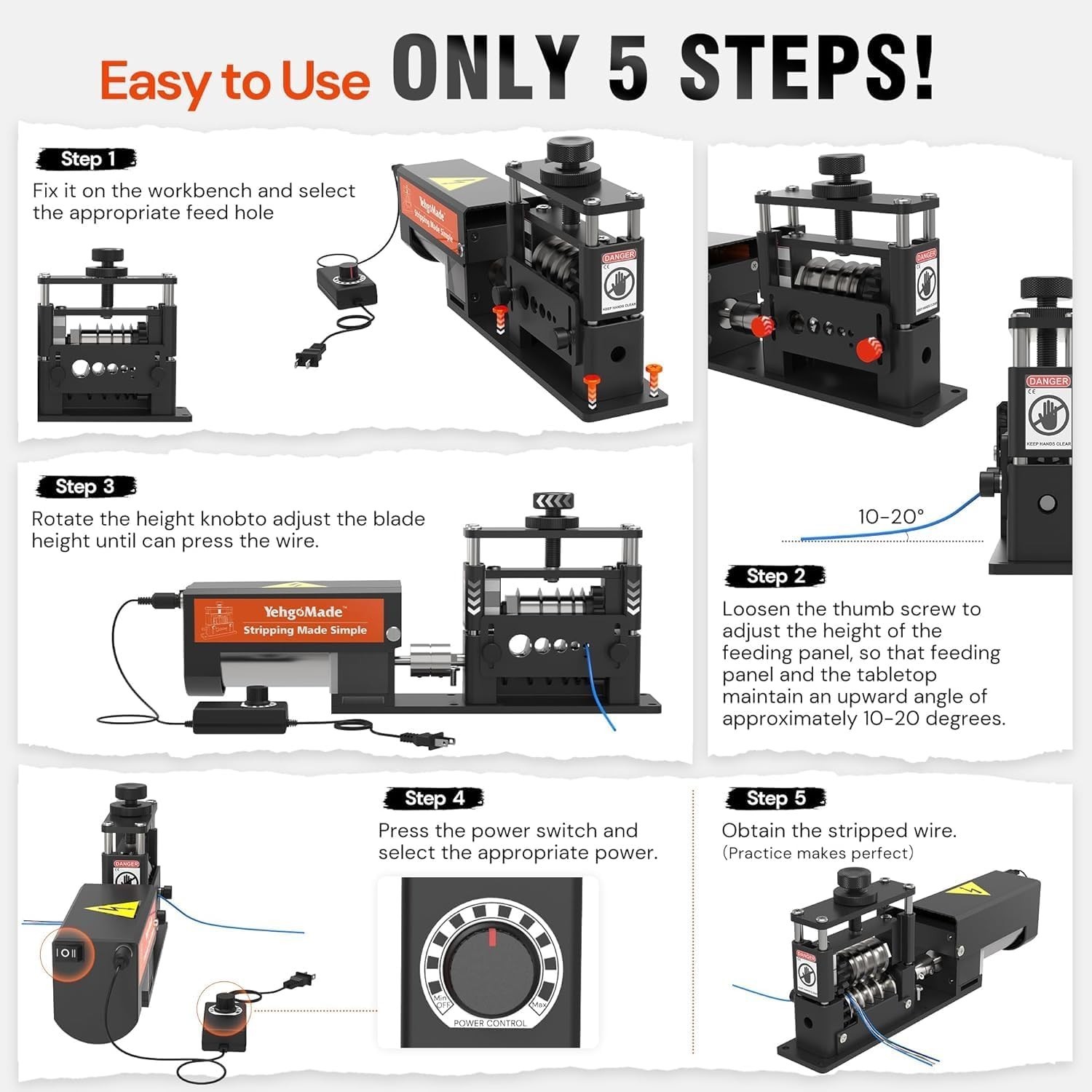 Automatic Wire Stripper Machine 6 Channels 5 Blades