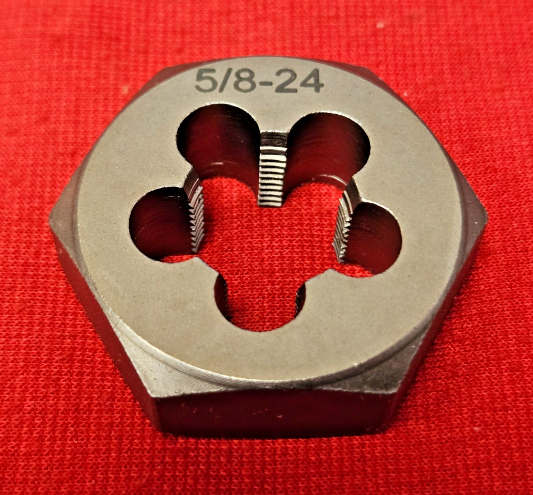5/8-24 x 1.4" DWTSH5/8-24 Hex CS Hex Die Gunsmithing Rethread by Drill America