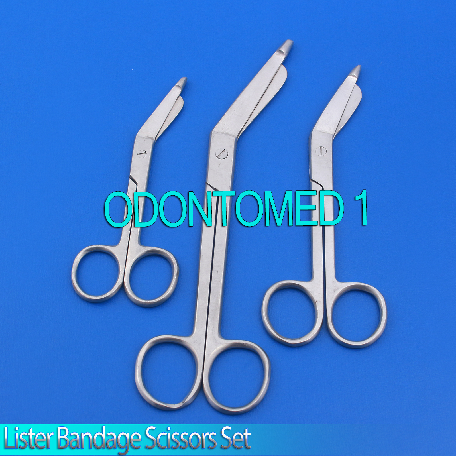 Set Of 3 Pieces Stainless Steel 4.5"+5.5"+7.5" Lister Bandage Scissors Surgical