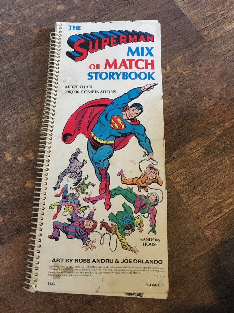 Vintage 1979 Superman  Mix Or Match Storybook, RARE Random House Ross Andru
