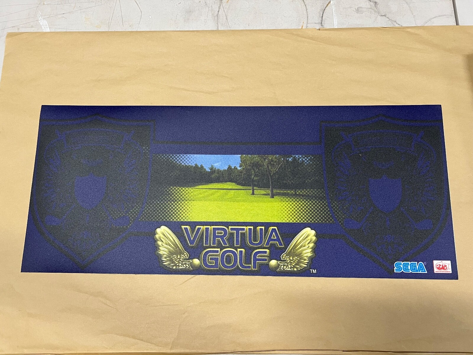 NOS Sega VIRTUA GOLF CONTROL PANEL OVERLAY - 12" x 29"