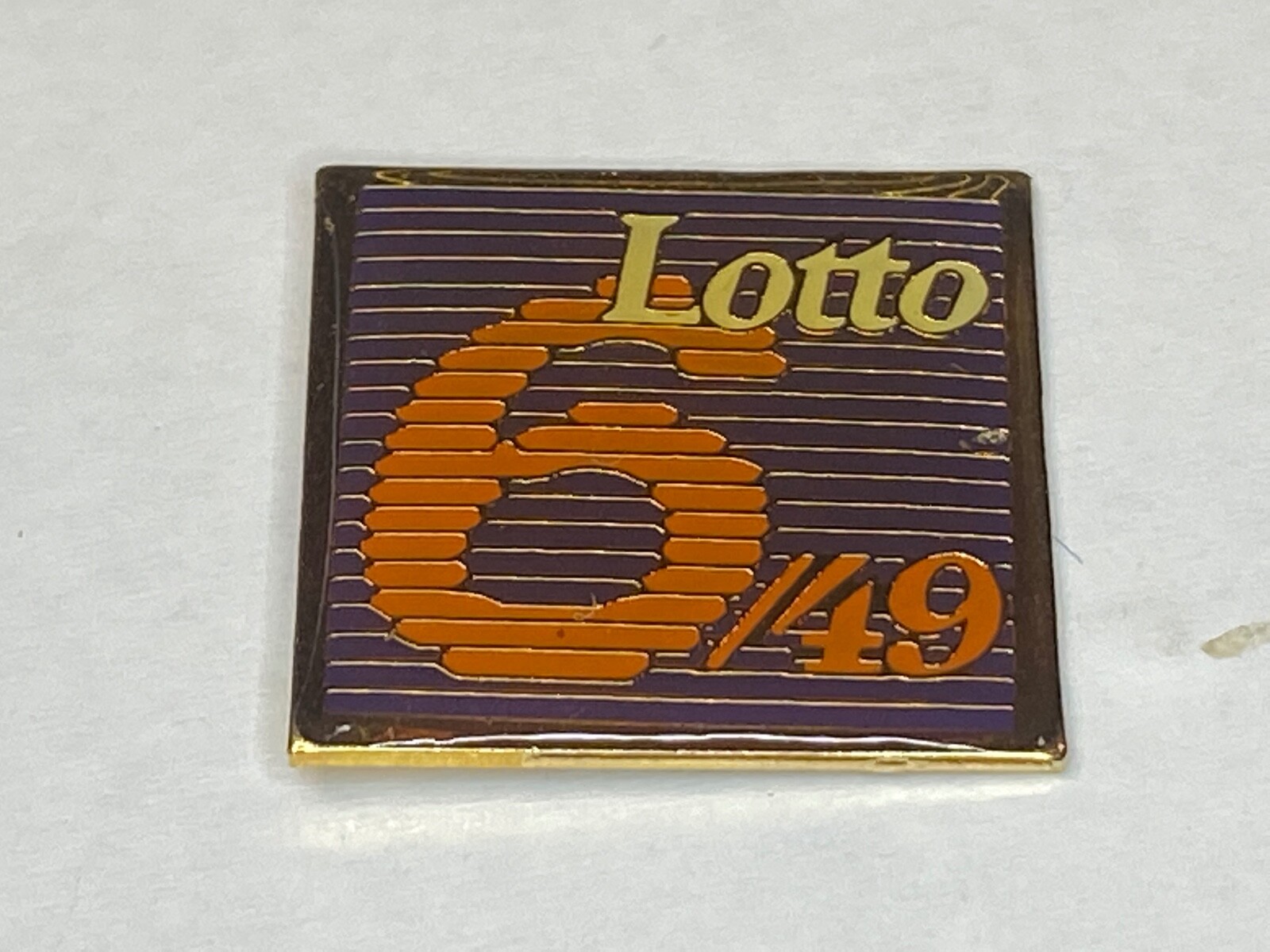 Vintage State Lottery Lotto Casino Gambling Lapel Jacket Pin Tack 6/49 649 6 49