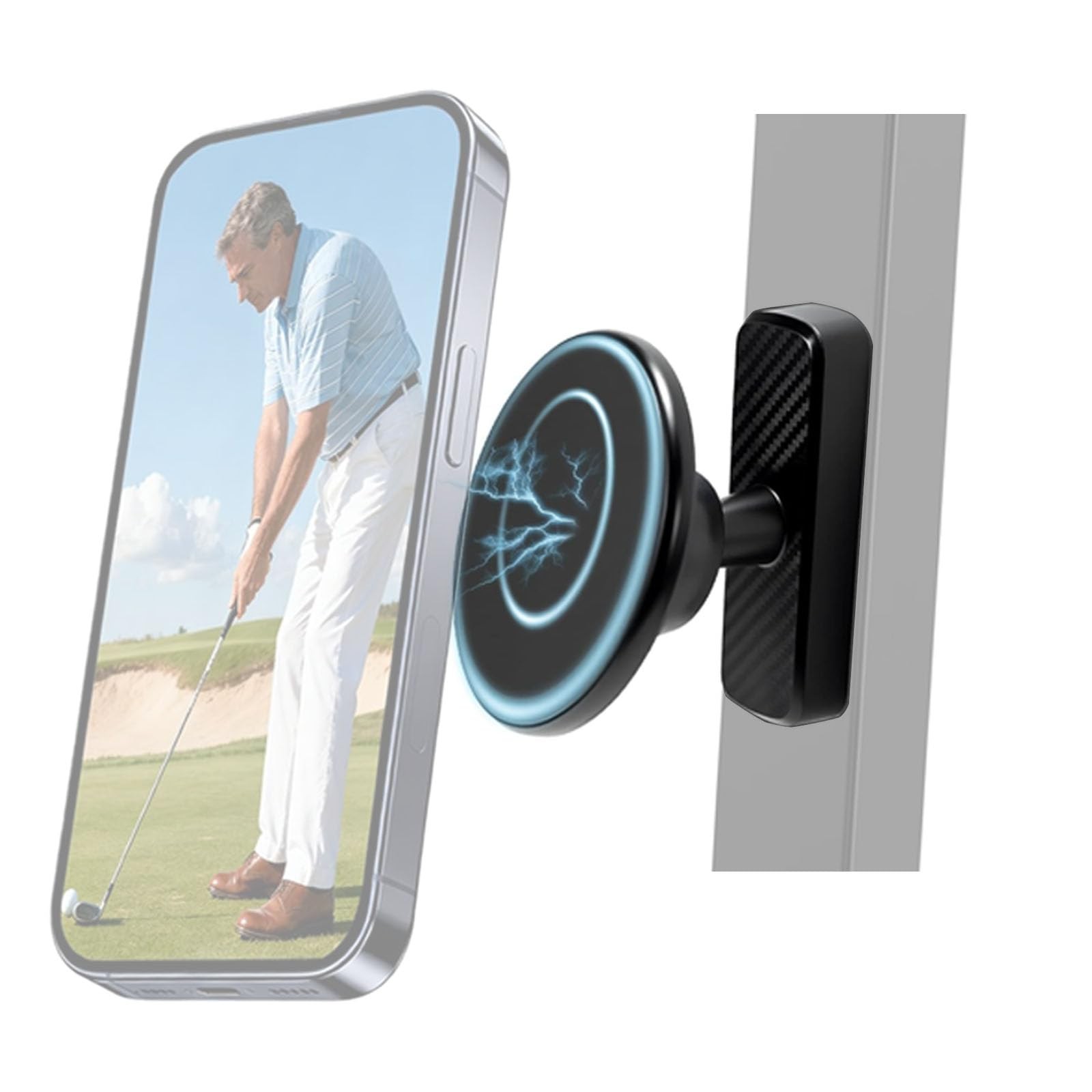 Nkmooxe Magnetic Phone Mount, Golf Cart Accessory, 360° Rotatable and BLACK