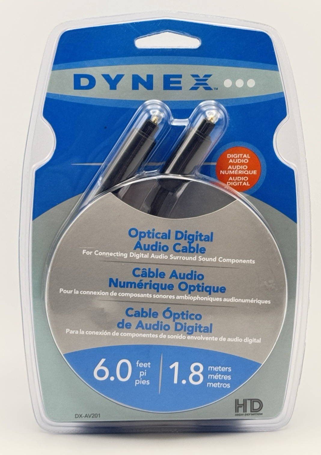 DYNEX DX-AV201 OPTICAL DIGITAL Audio Cable - 6 Feet - New In Box (Free Shipping)