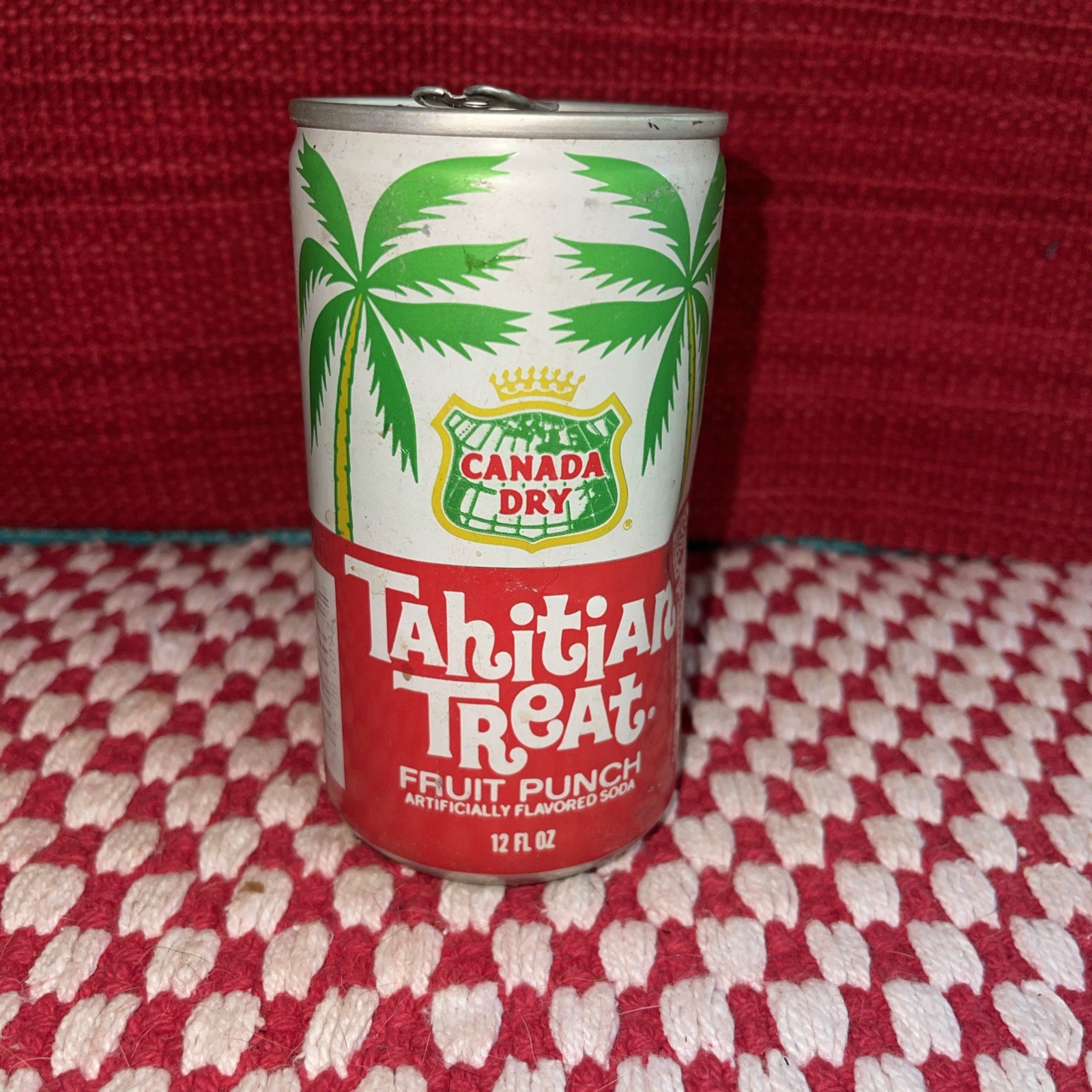 1970’s Canada Dry-Palm🌴Trees-Tahitian Treat-Fruit 🥊 -12 oz-Steel Soda-Pop Can