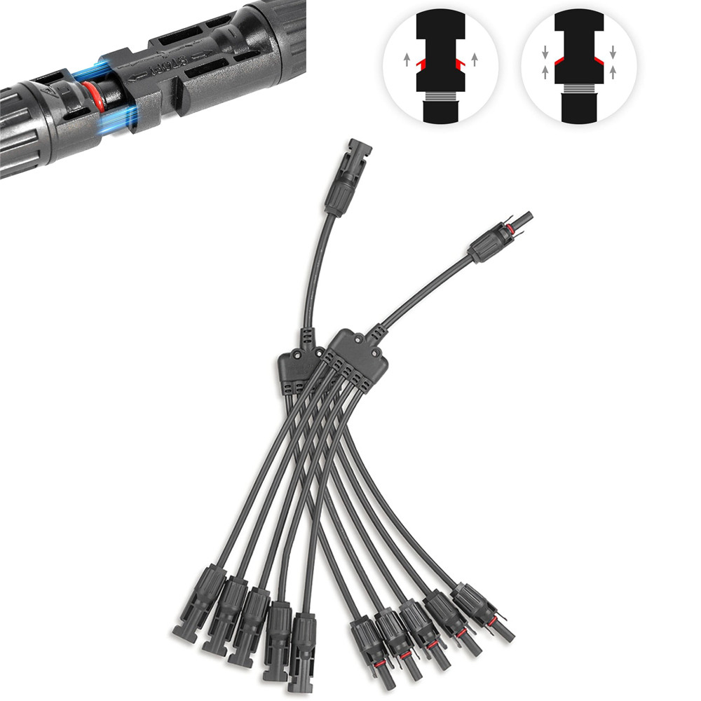 1 Pair 5 to 1 Solar Panel Splitter 4 Way 1000V Solar Panel Parallel Connectors