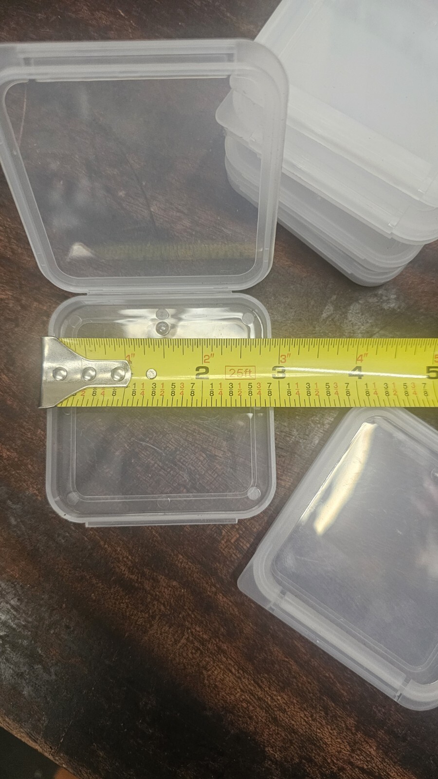 3 X 3 X 3/8 Plastic Clear Container 30 Clear Boxes For 10.00 Hinged Lid
