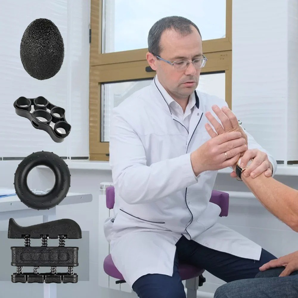 Adjustable Hand Grip Strengthener Kit Finger Exerciser for Rehab Type A