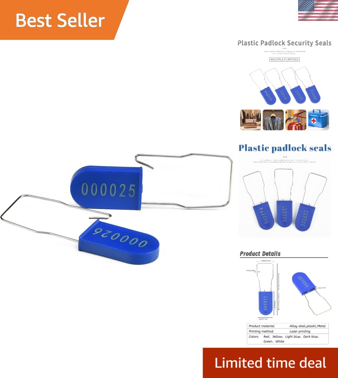 20 Pack Plastic Wire Padlocks – Durable Anti-Tamper Security Seals in Blue