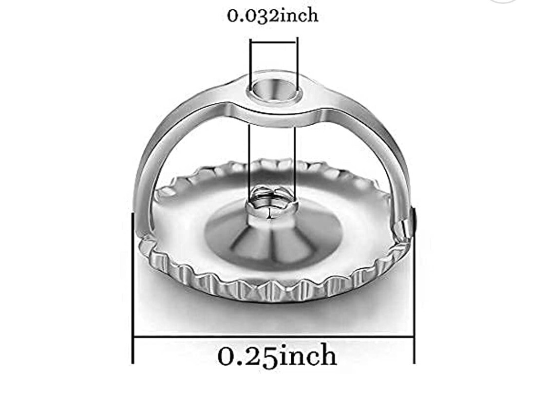 14K White Gold Replacement 1 Pair Screw Back for Stud Earrings Gift