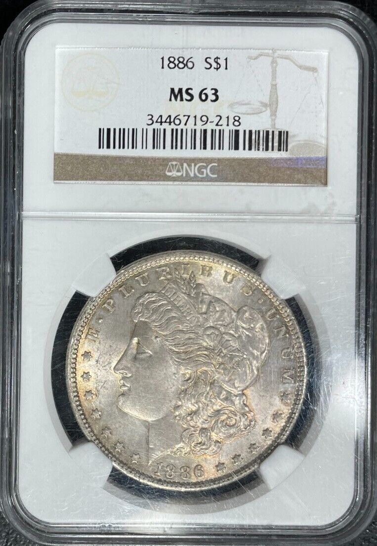 1886 MORGAN SILVER DOLLAR ~ NGC - MS 63 ~BEAUTIFUL COIN~ REF#19-218