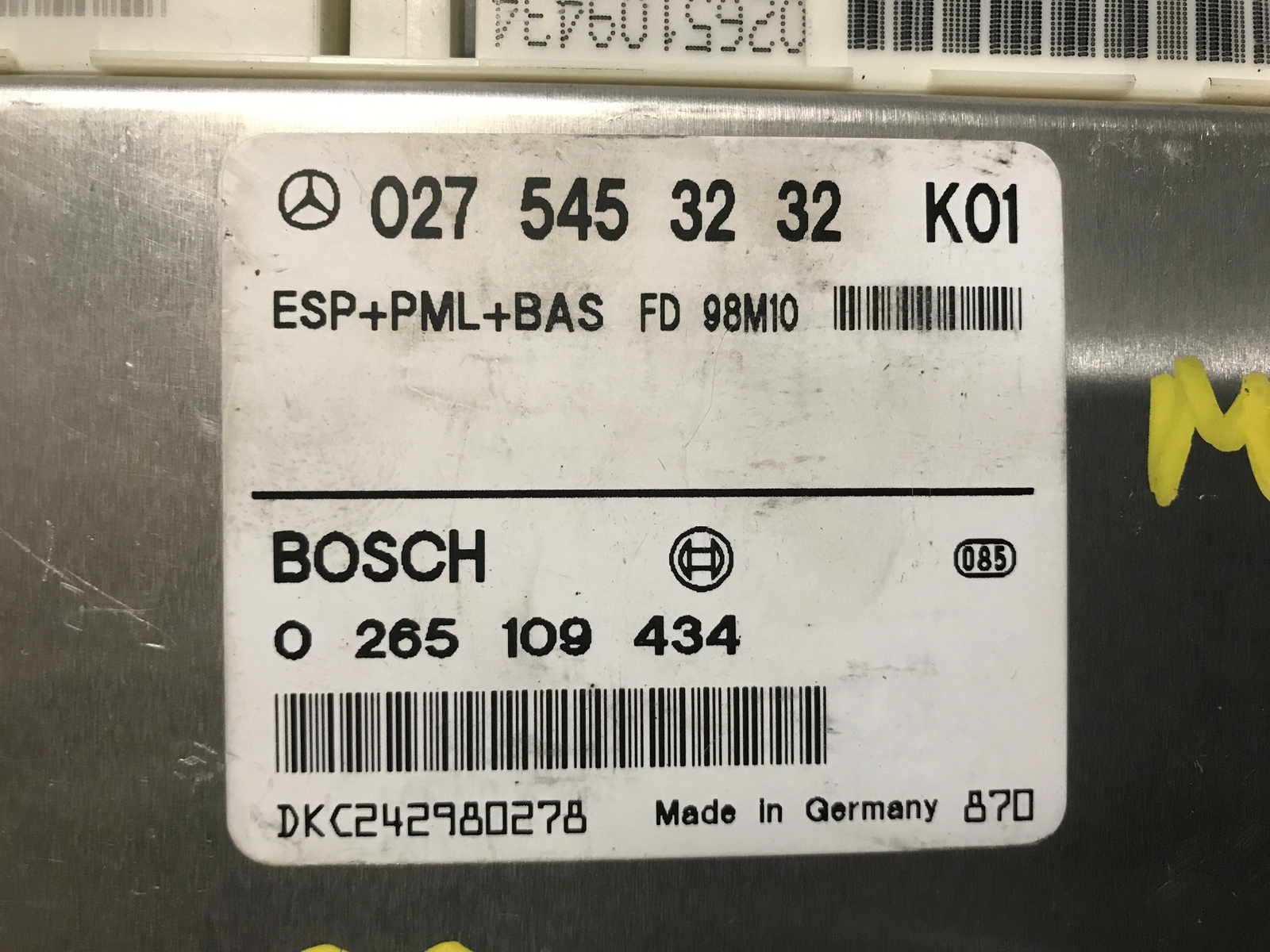 1999 MERCEDES E430 ABS CONTROL MODULE 0275453232