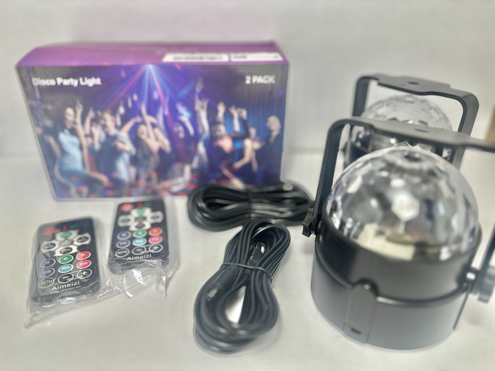 Aimeizi LED Disco Party Light 2 Pack Multicolor Remote Control