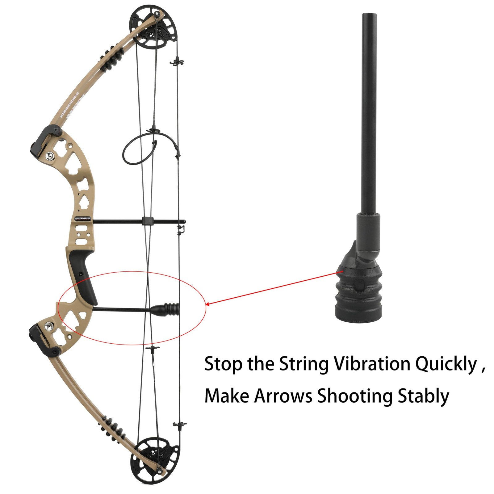 AMEYXGS 1 Piece Archery Compound Bow String Suppressor Rod String Separator T...