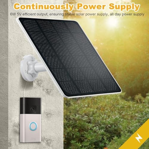 Solar Panel Charger for Ri ng doorbell Camera, Compatible with Ring Video