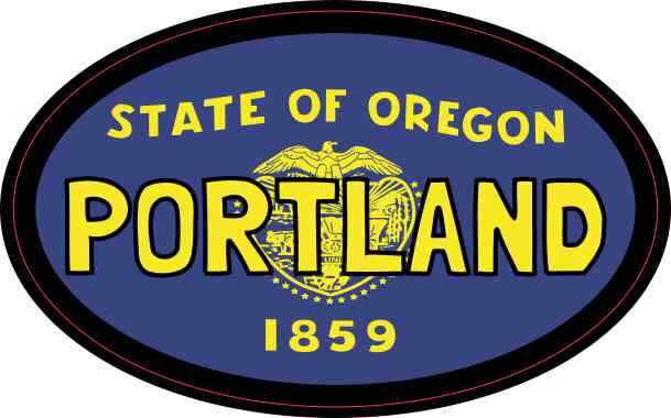 4in x 2.5in Oval Oregon Flag Portland Sticker Car Truck Vehicle Bumper Decal