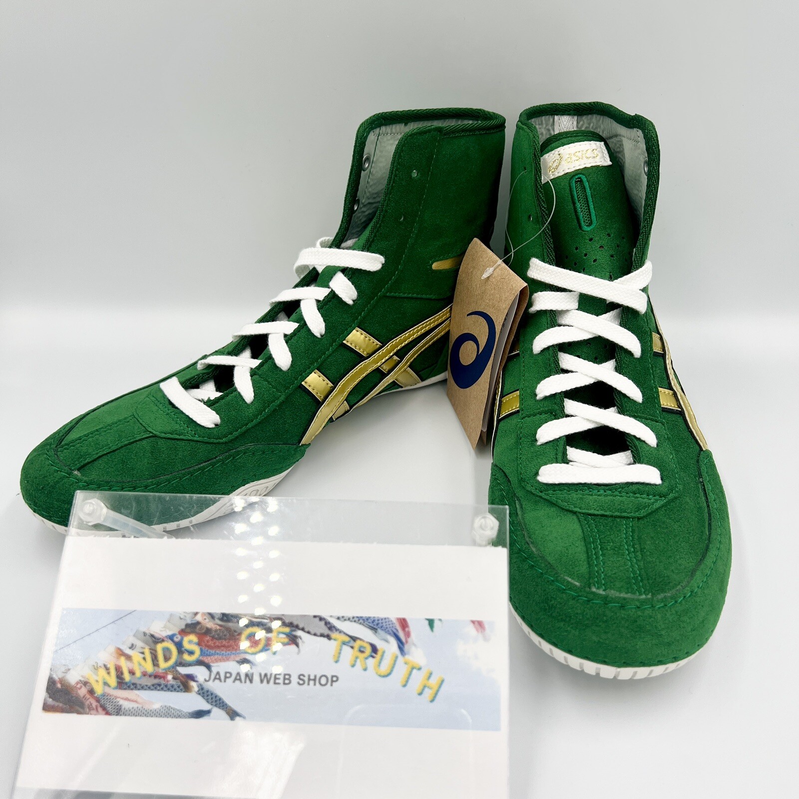 Asics Wrestling Shoes 1083A001 EX-EO special order green x gold black edge New