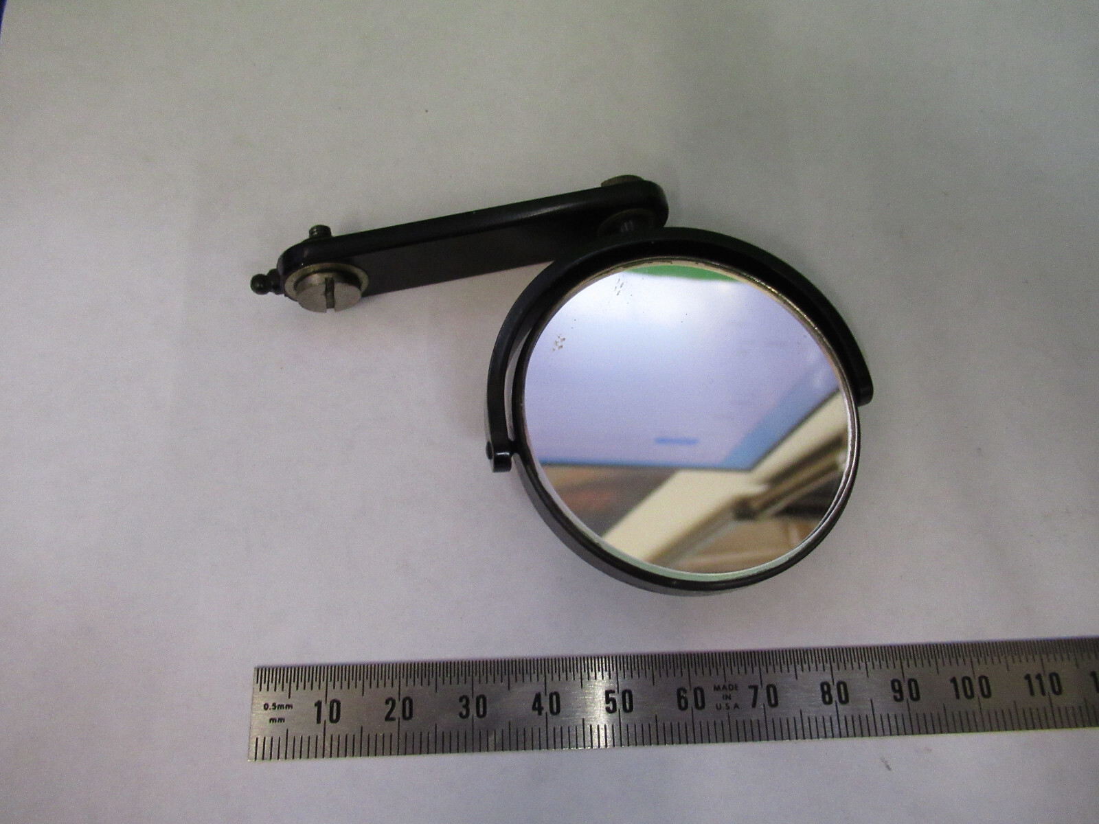 ANTIQUE BAUSCH LOMB MIRROR ASSEMBLY MICROSCOPE PART OPTICS AS PICTURED S1-B-57