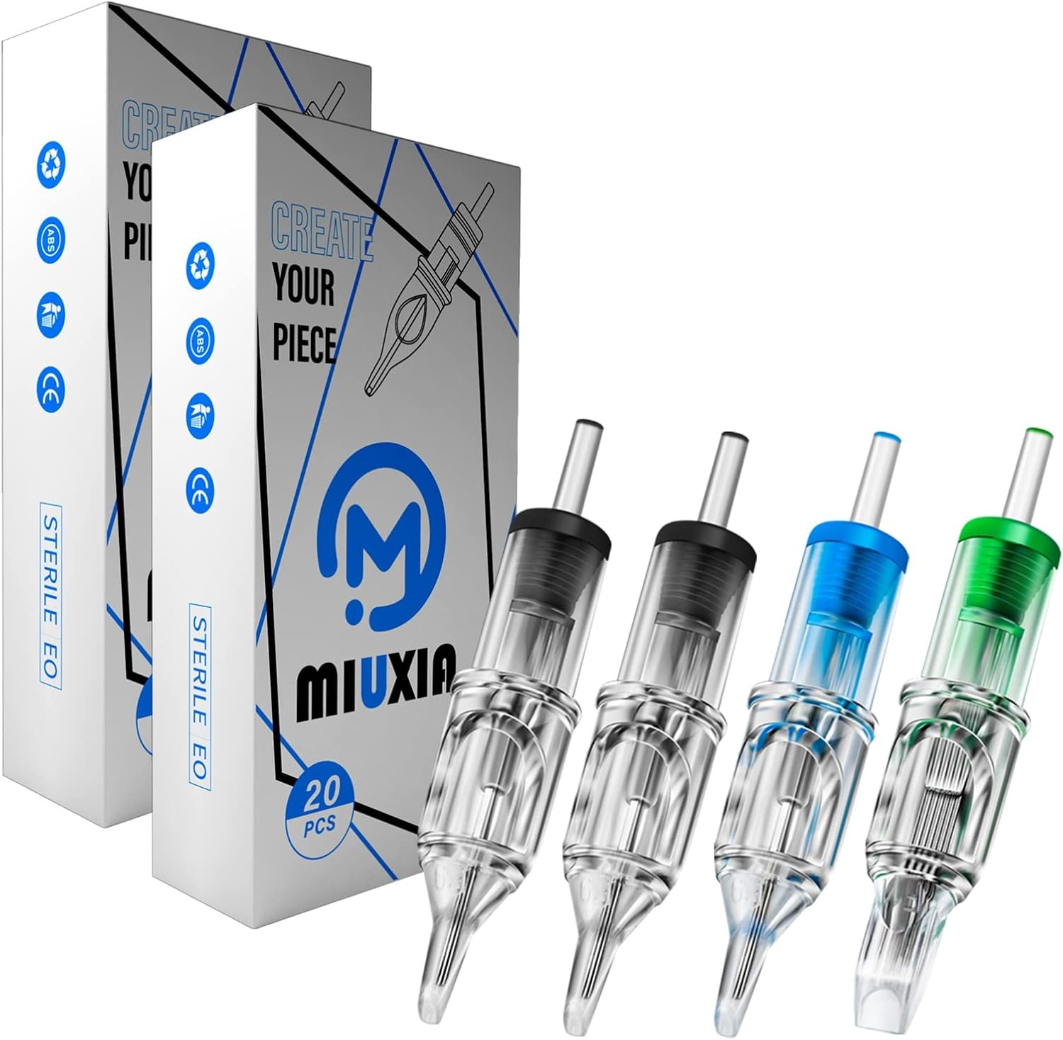 Tattoo Cartridge Needles 40Pcs Assorted Mixed Tattoo Needle Cartridges Round Lin
