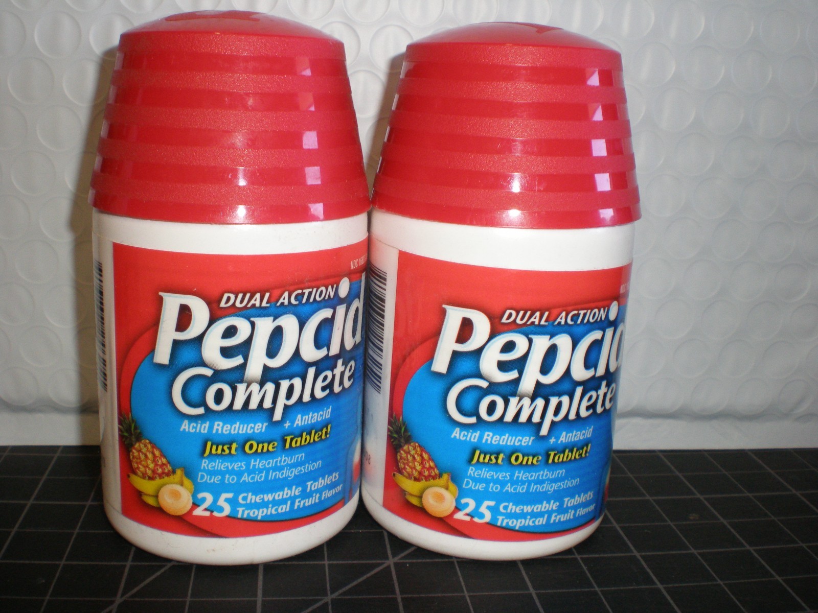 (2)Pepcid Dual Action Complete Tropic Fruit 50 Chewable Tabs TOTAL EXP 8/2027