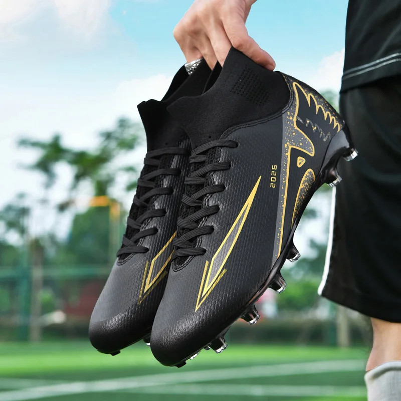 Men's High Ankle Soccer Shoes Ultralight Non-Slip Sports Outdoor Football Boots