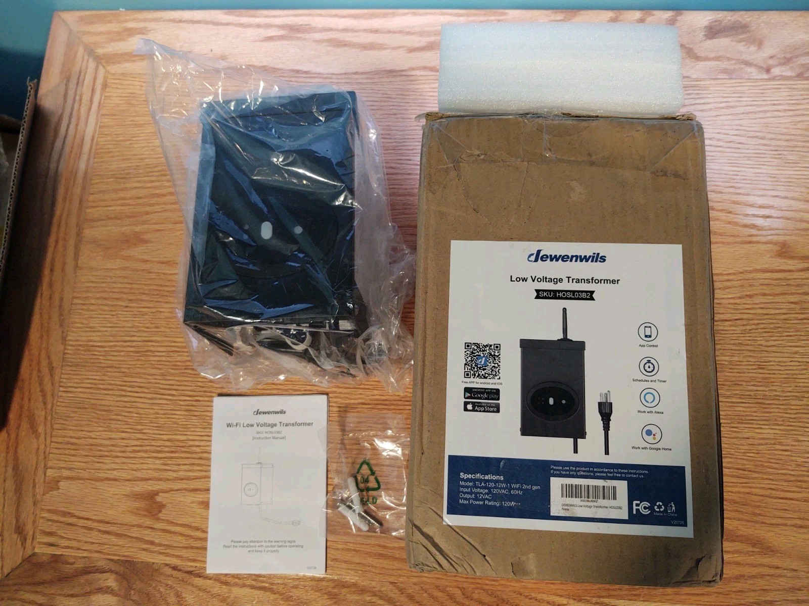 Dewenwils WiFi Black Low Voltage Transformer TLA-120-12W-1 WiFi 2nd Gen