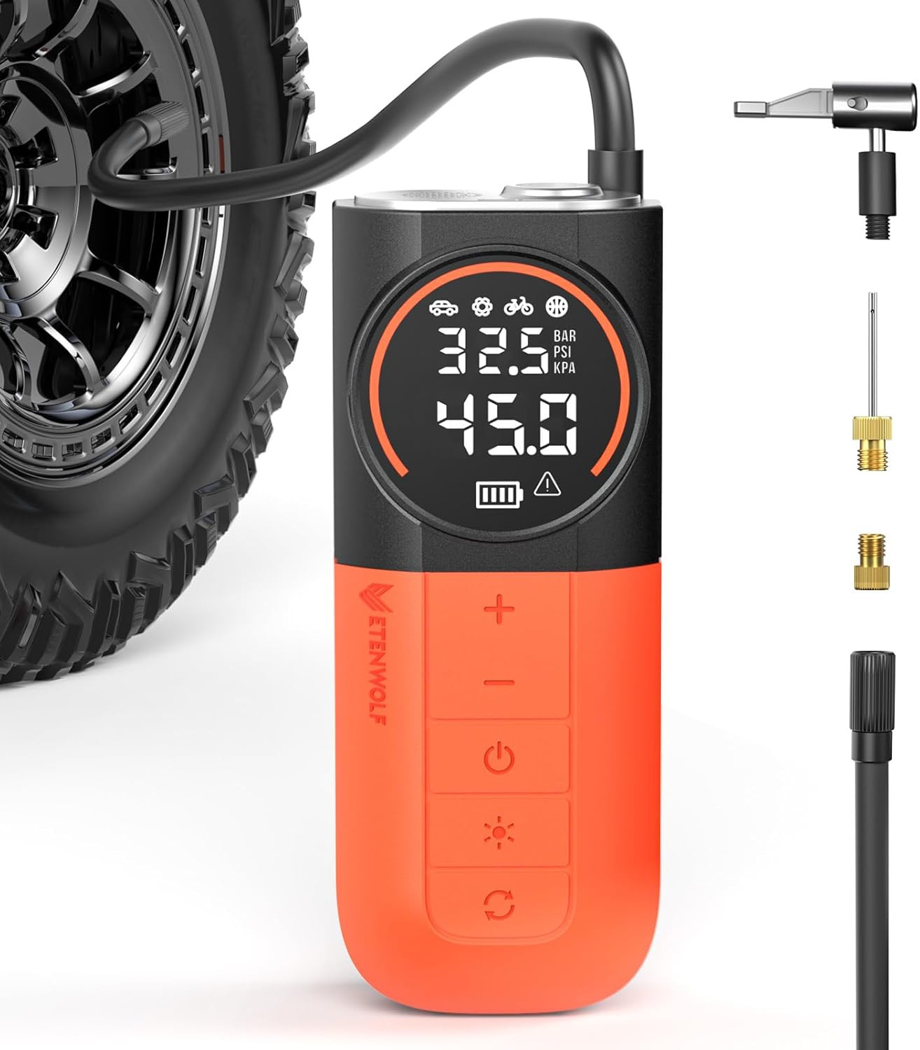 ETENWOLF S1 Tire Inflator Portable Air Compressor, 160PSI Air Pump for Car Tires