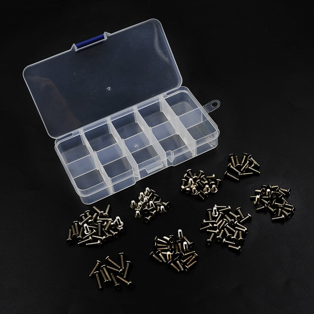 Yeah Racing SSS-150 Titanium Hex Socket Machine Screw Set (150Pcs) w/Mini Box