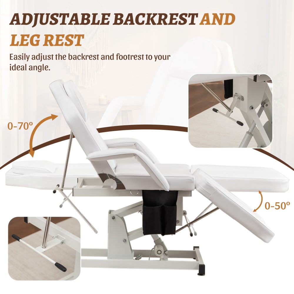 Electric Salon Bed 440LBS Massage Table Remote Control Adjustable PU Leather