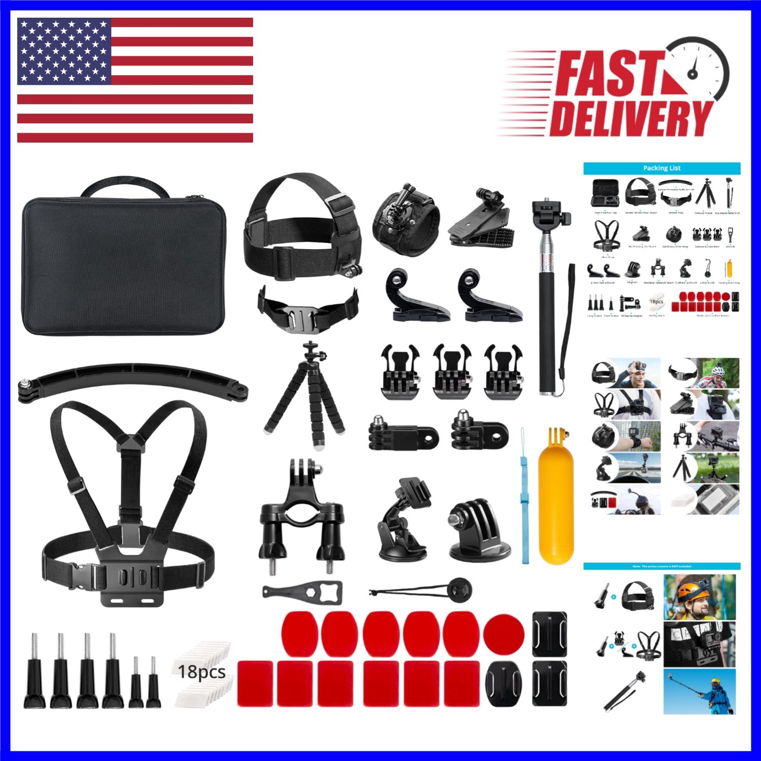 60 in 1 GoPro & Action Camera Accessories – Capture Every Angle