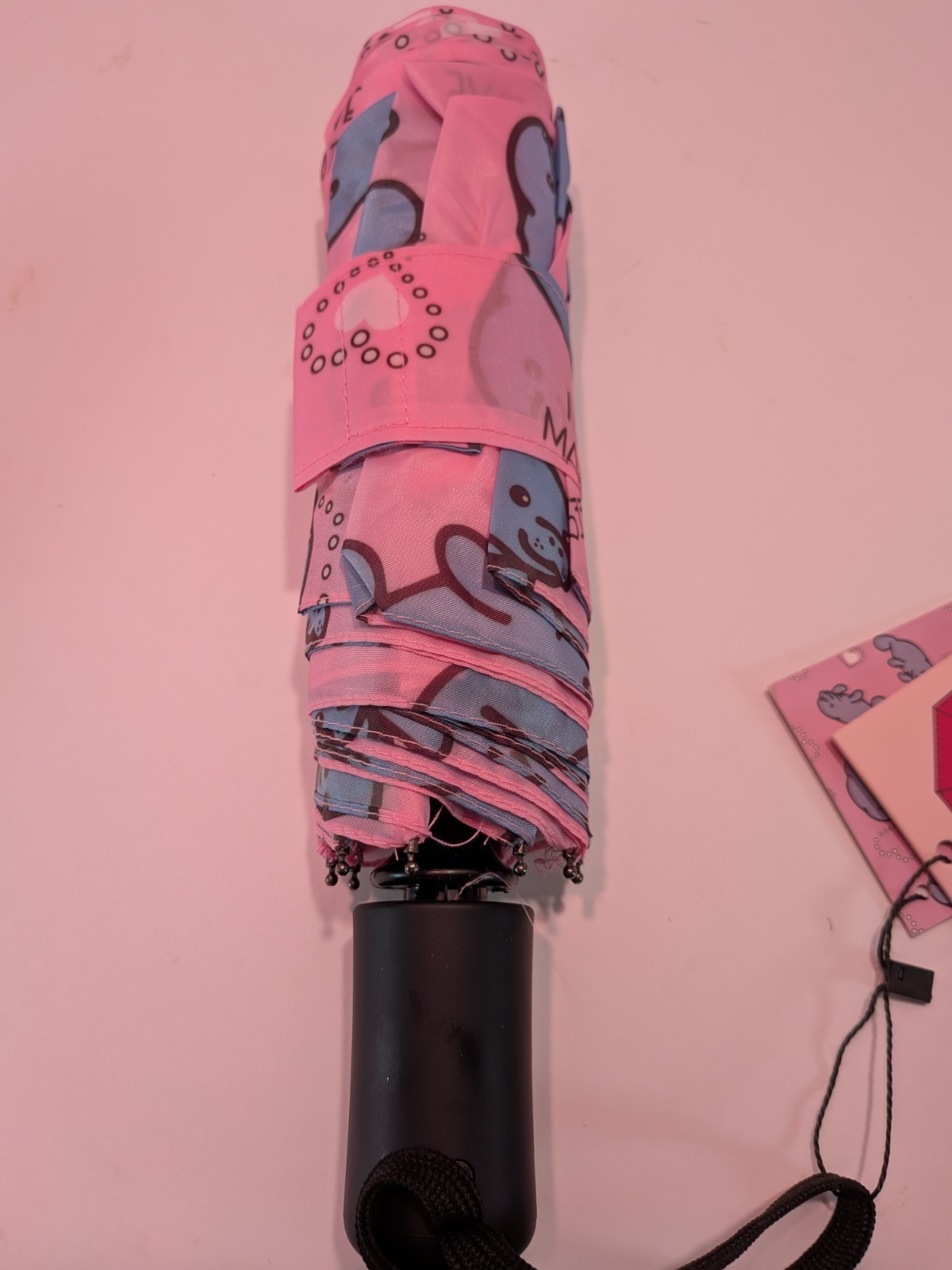 Chubby Mermaids Pink Manatee Folding Umbrella NWT