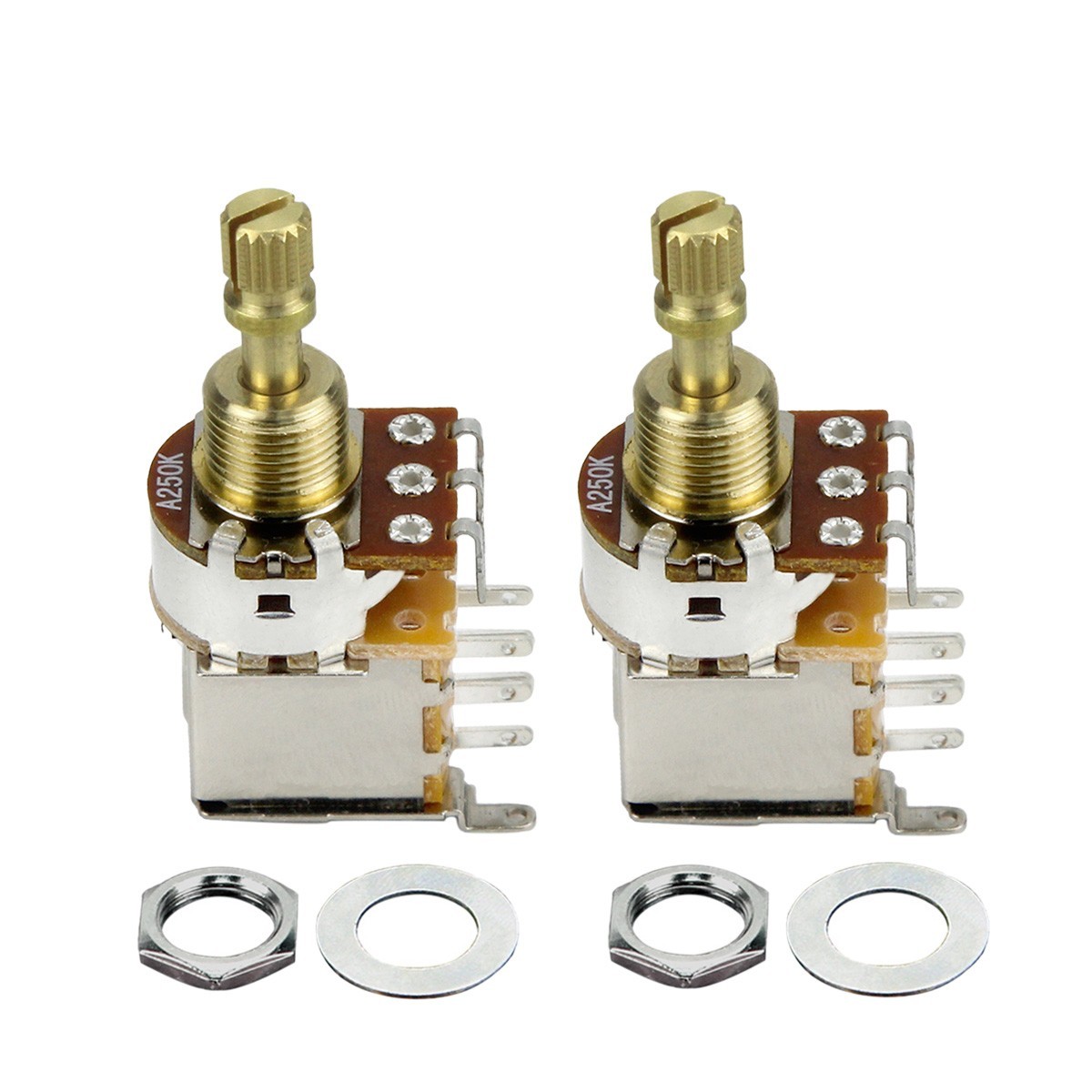 2PCS A250K Guitar Push-Push Copper Potentiometer Tone Audio Control Short Shaft