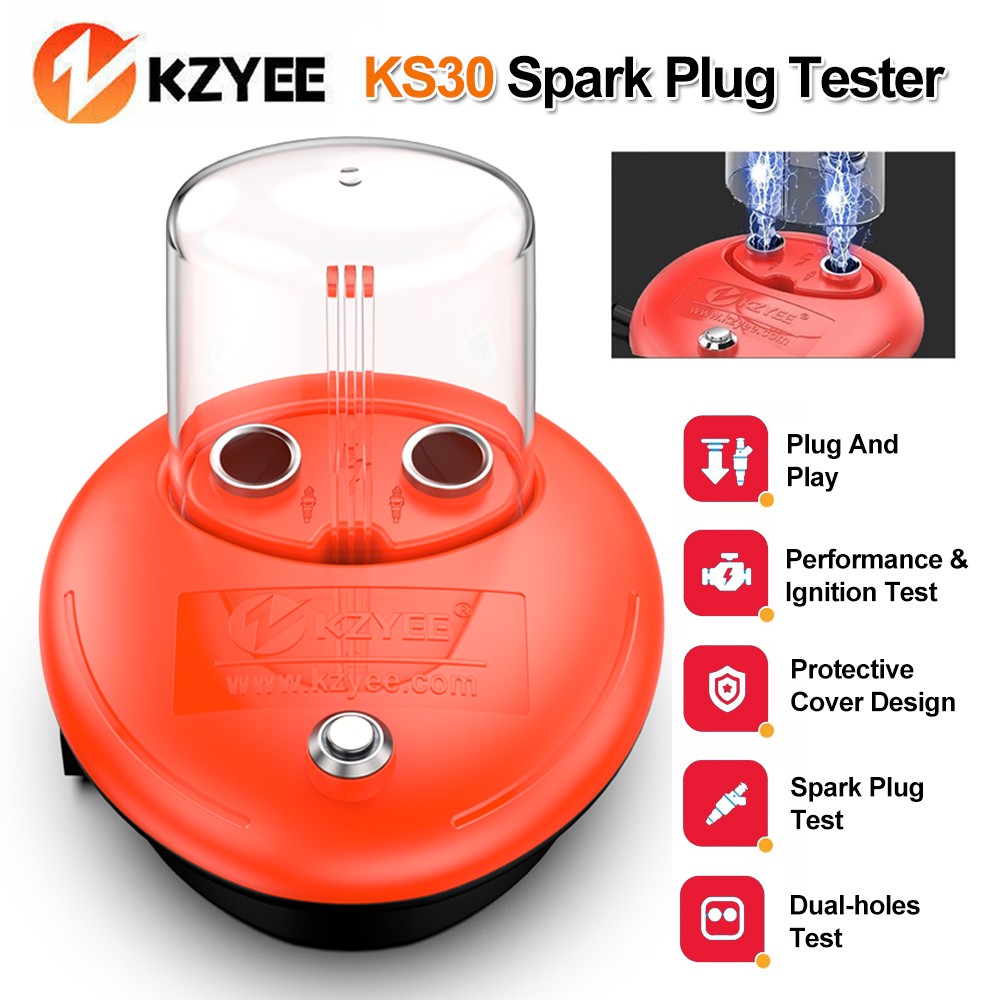 Spark Plug Tester 12V Gasoline Car Ignition System Analyzer Diagnostic Test Tool