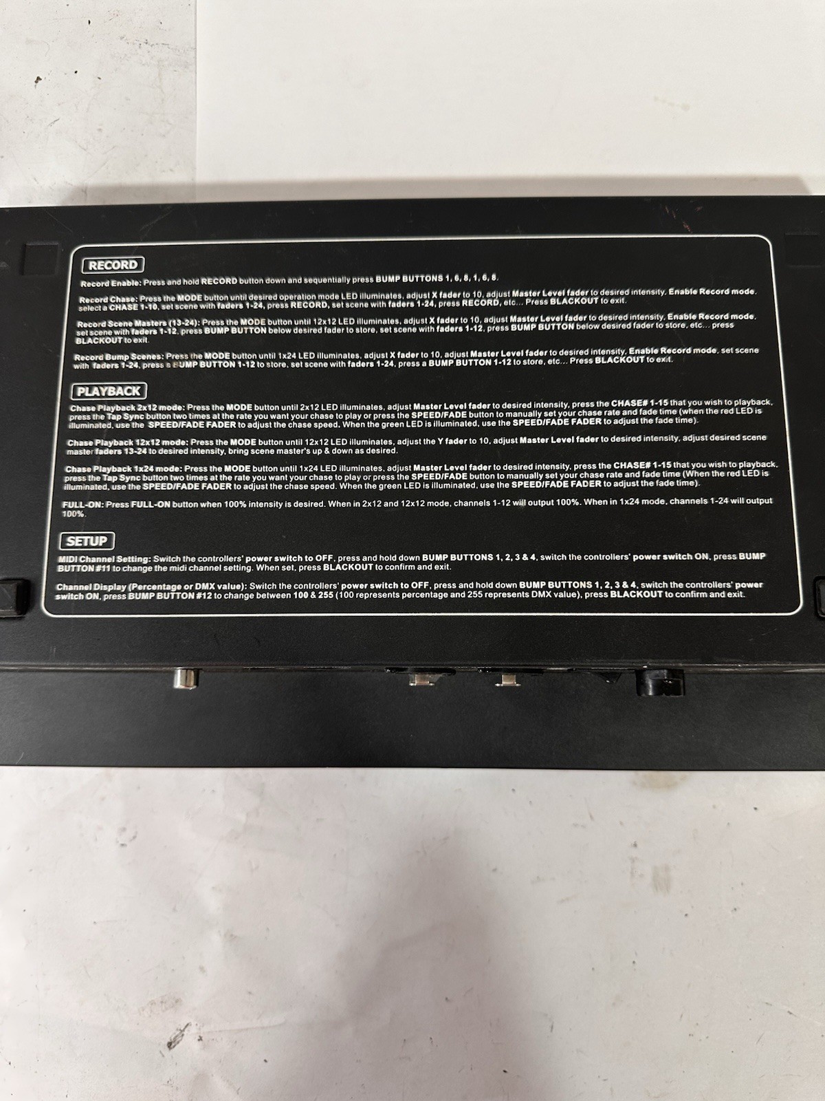 Elation Stage Setter-24 DMX Lighting Console Tested Working Ch 11 Slider Broken