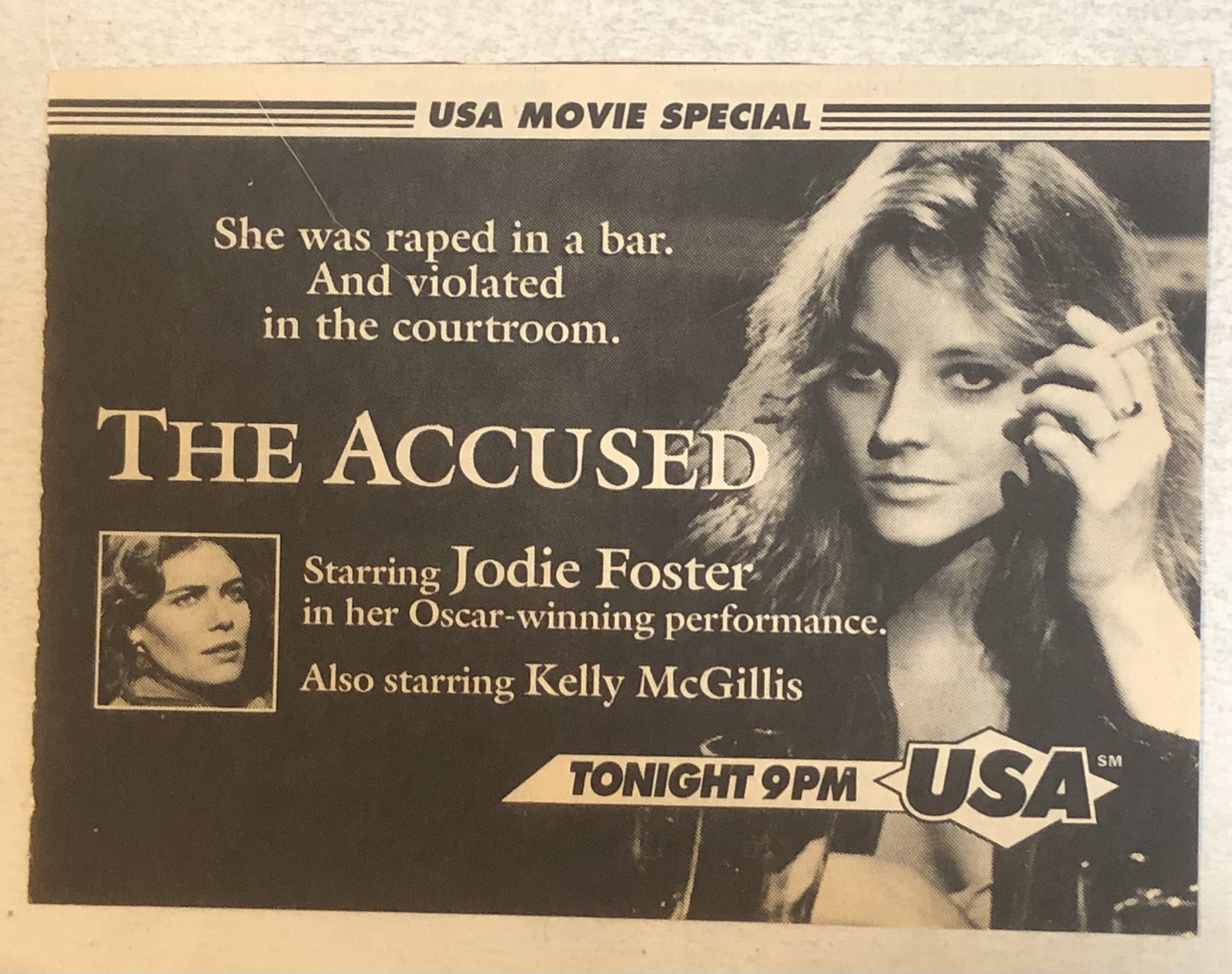 The Accused Movie Vtg Print Ad Jodie Foster Kelly McGillis TPA19