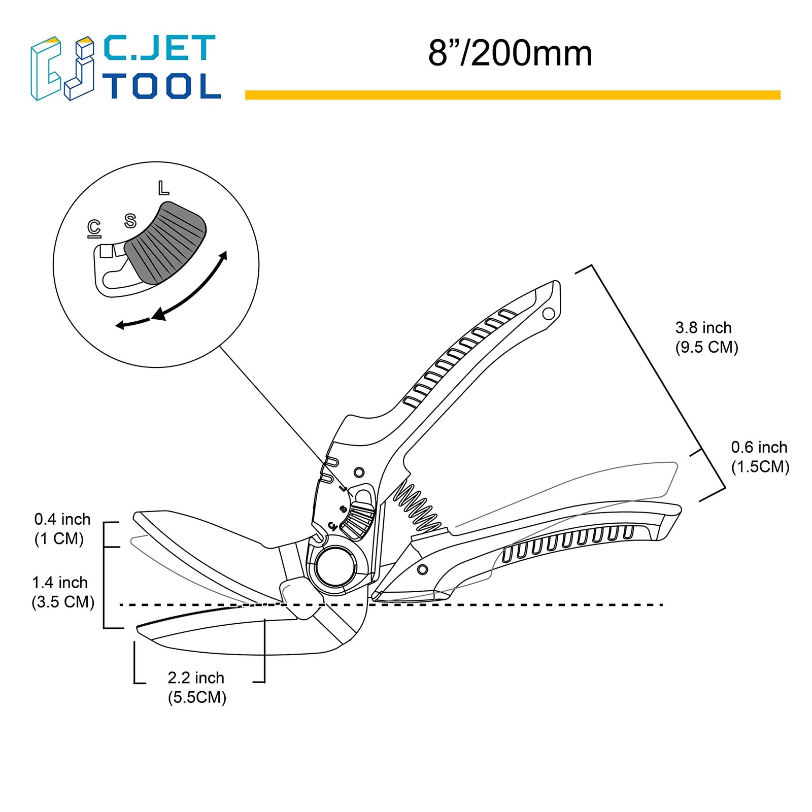 C.JET TOOL 8" Heavy Duty Carpet Cutter, Multipurpose, Professional Soft Grip ...