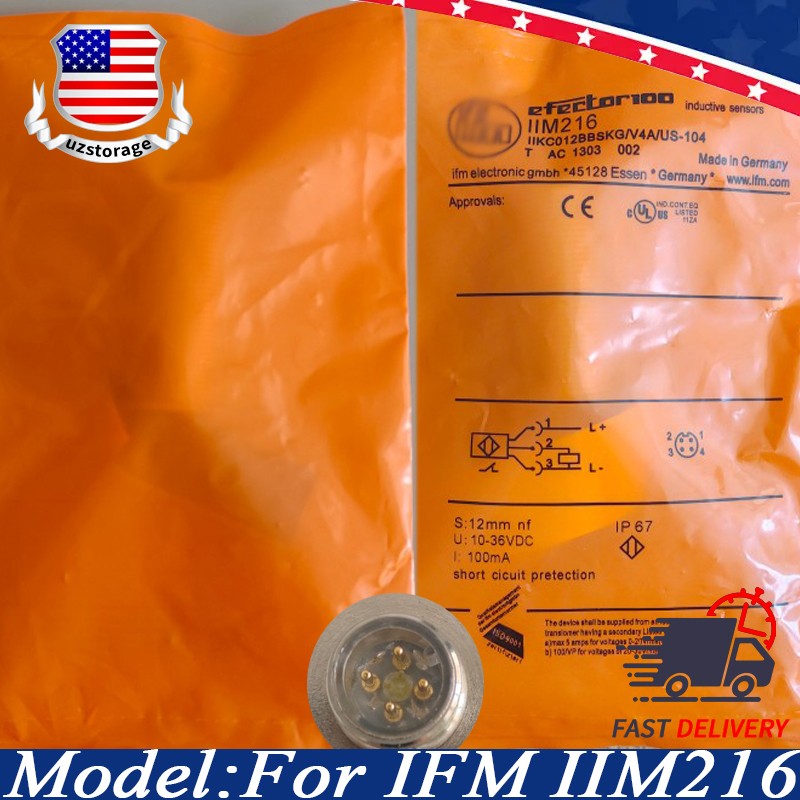 New For IFM IIM216 IIKC012BBSKG/M/US-104 4Pin Inductive Proximity Switch Sensor