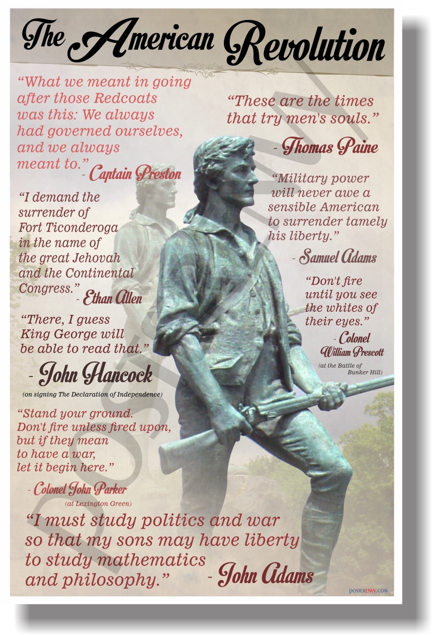 The American Revolution Quotes - NEW Social Studies POSTER