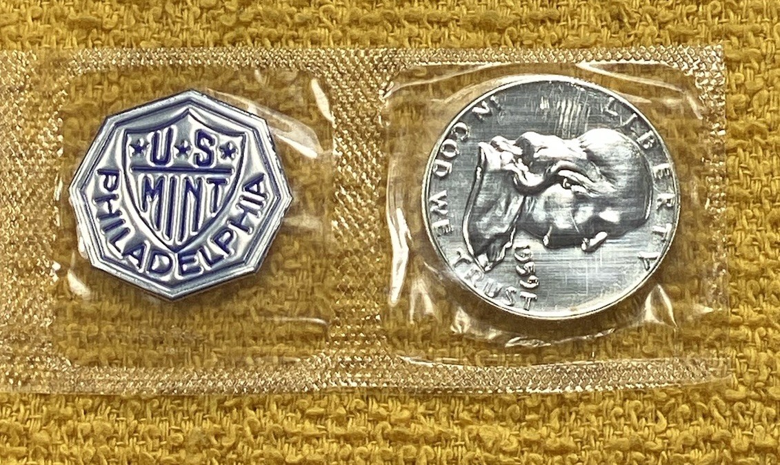 1959 Proof Franklin Half Dollar 50c. OriginalUS Mint Cello. FREE SHIPPING.