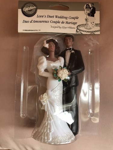 Vintage 1998 Wilton "Love's Duet" Ethnic Wedding Couple Cake Topper 6" NIP