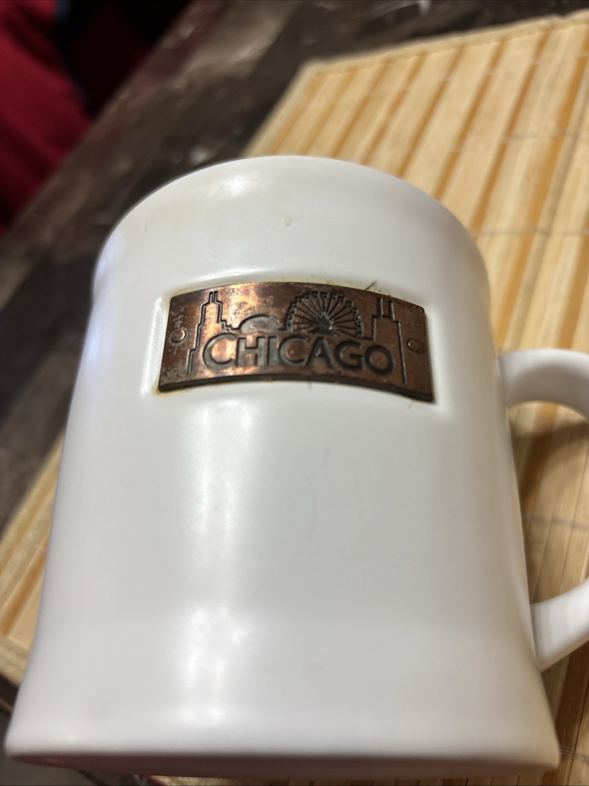 Plaque Copper Chicago Coffee Mug 4” Height 4” Wide